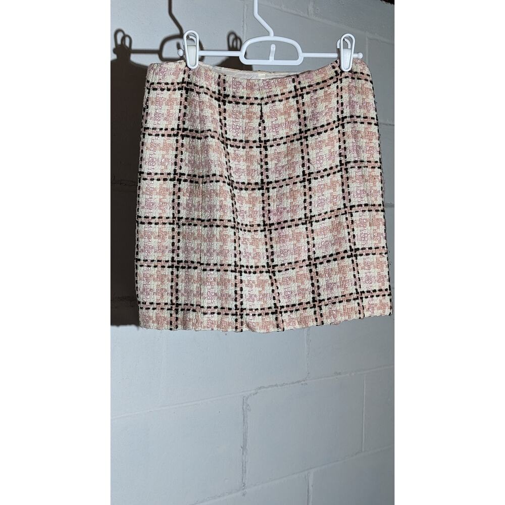 I.N.C International Concepts Y2K Mini Skirt Boucle Tweed Plaid 6 Petite